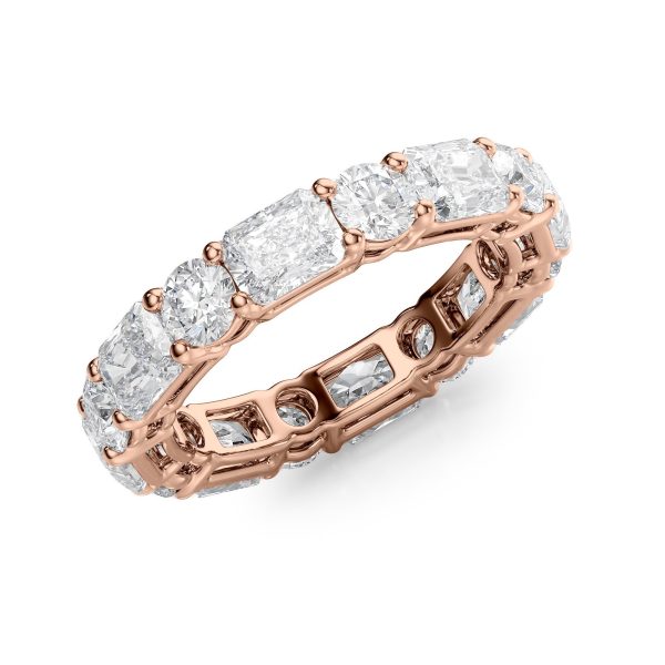 4.6ct Alternating Radiant and Round Basket Eternity Fashion