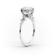 The Mia Set With A 4 Carat Marquise Moissanite For Sale