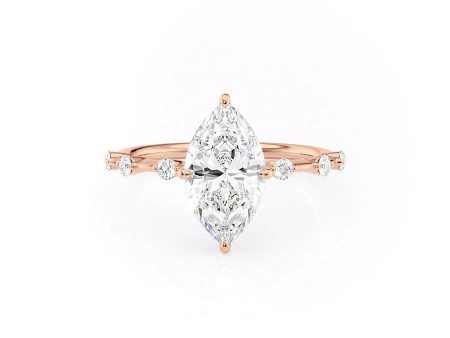 The Hidden Halo Penelope Set With A 4.5 Carat Marquise Moissanite Online