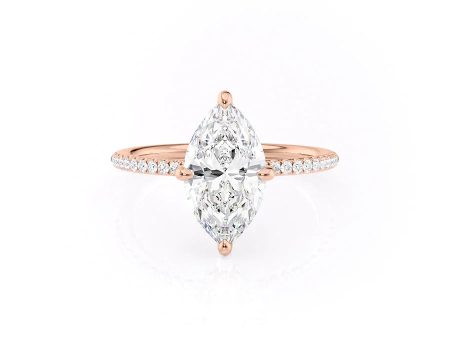 The Pave Kamellie Set With A 4 Carat Marquise Moissanite For Discount