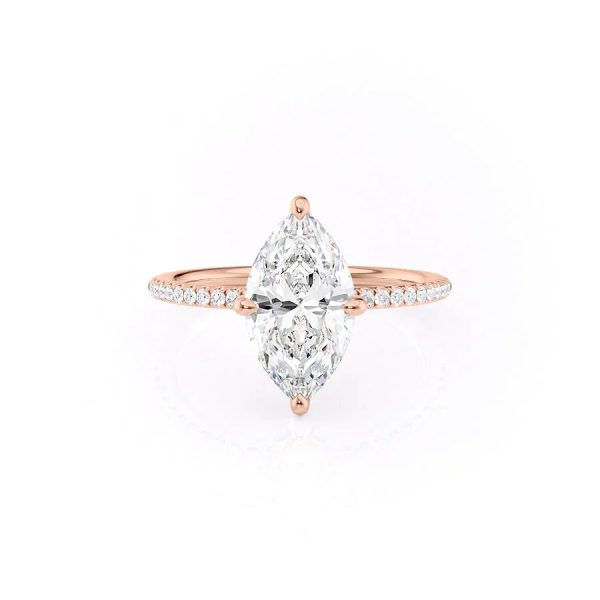 The Pave Kamellie Set With A 4 Carat Marquise Moissanite For Discount