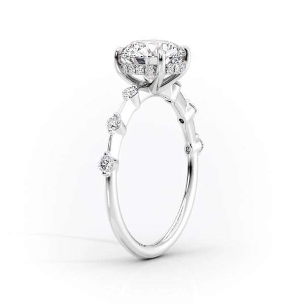 The Hidden Halo Penelope Set With A 4 Carat Marquise Moissanite Hot on Sale