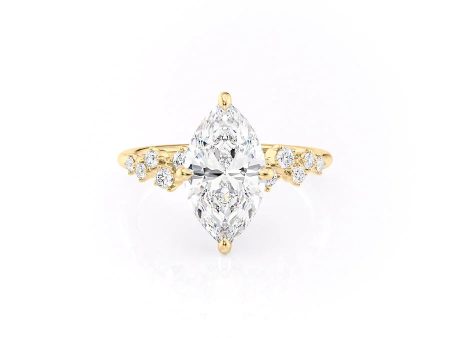 The Mia Set With A 3.5 Carat Marquise Moissanite For Cheap