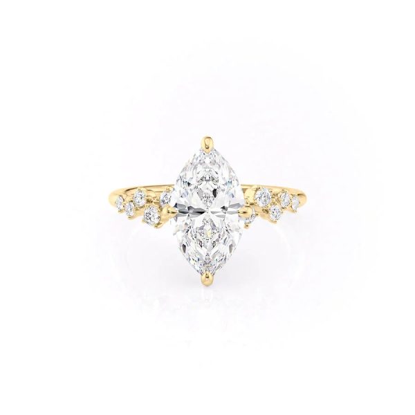 The Mia Set With A 3.5 Carat Marquise Moissanite For Cheap