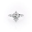 The Pave Liv Set With A 3.5 Carat Marquise Moissanite Online now