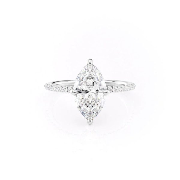 The Pave Kamellie Set With A 3 Carat Marquise Moissanite Discount