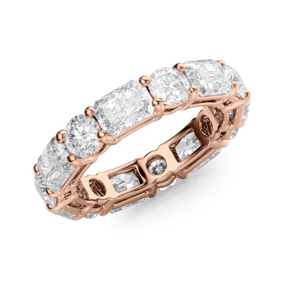 5.7ct Alternating Radiant and Round Basket Eternity Online Hot Sale