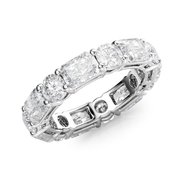 5.7ct Alternating Radiant and Round Basket Eternity For Cheap