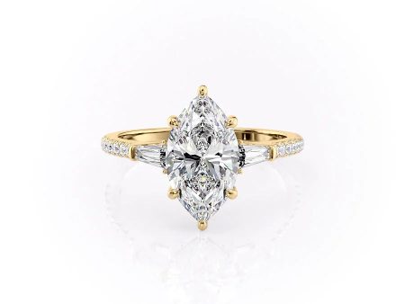 The Pave Liv Set With A 5 Carat Marquise Moissanite Online