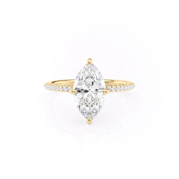 The Pave Kamellie Set With A 4.5 Carat Marquise Moissanite Online