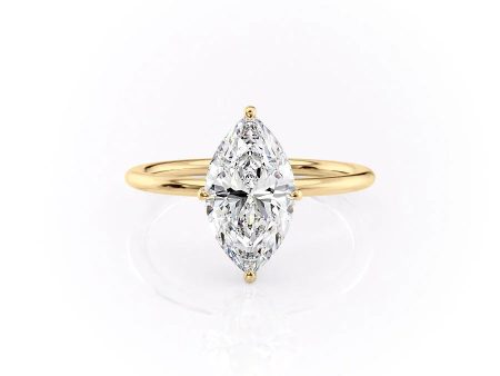 The Crown Kamellie Set With A 2 Carat Marquise Moissanite Online