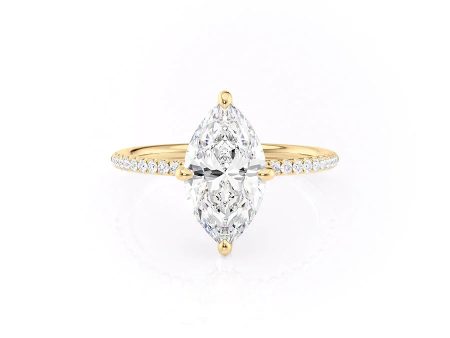 The Pave Kamellie Set With A 1.5 Carat Marquise Moissanite Online Sale